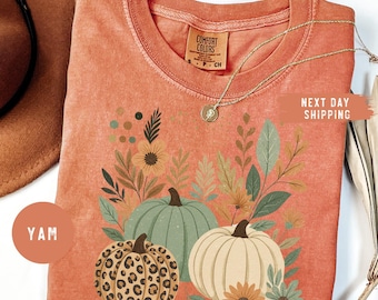 Comfort Colors® Leopard Pumpkin Shirt, Pumpkin Season Shirt, Cute Autumn Shirt, Girly Fall T-Shirt, Pumpkin Patch Shirt