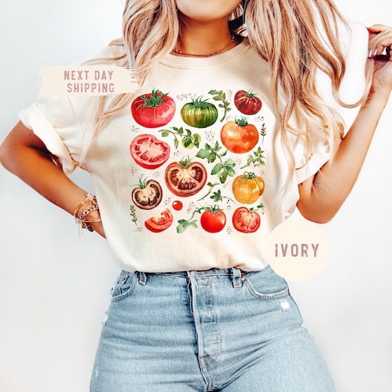 Comfort Colors® Tomato Shirt, Fruit Shirt, Botanical Shirt, Cottagecore Clothing Vegan Shirt,Vegetable Shirt,Aesthetic Clothes, Garden Shirt