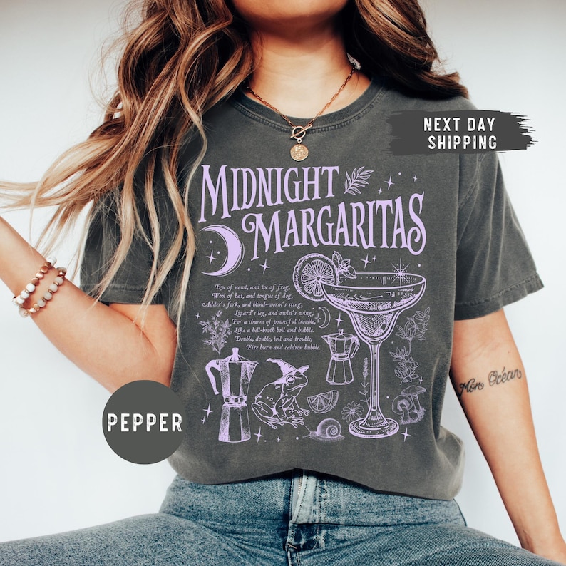 Comfort Colors® Midnight Margaritas Shirt, Salt Rosemary Lavender Love Shirt, Witchy Tee, Margarita Halloween Shirt, Practical Magic Shirt bild 1