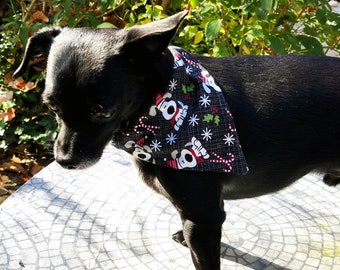 Christmas Dog, Festive, Holiday, Over the Collar Dog Bandana, Reversible