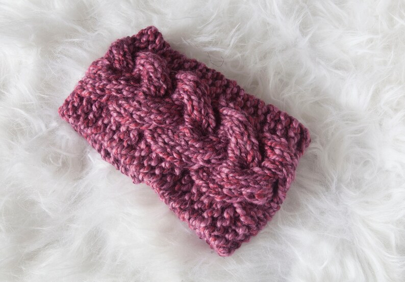 Strawberry Braided Cable Ear Warmer Headband