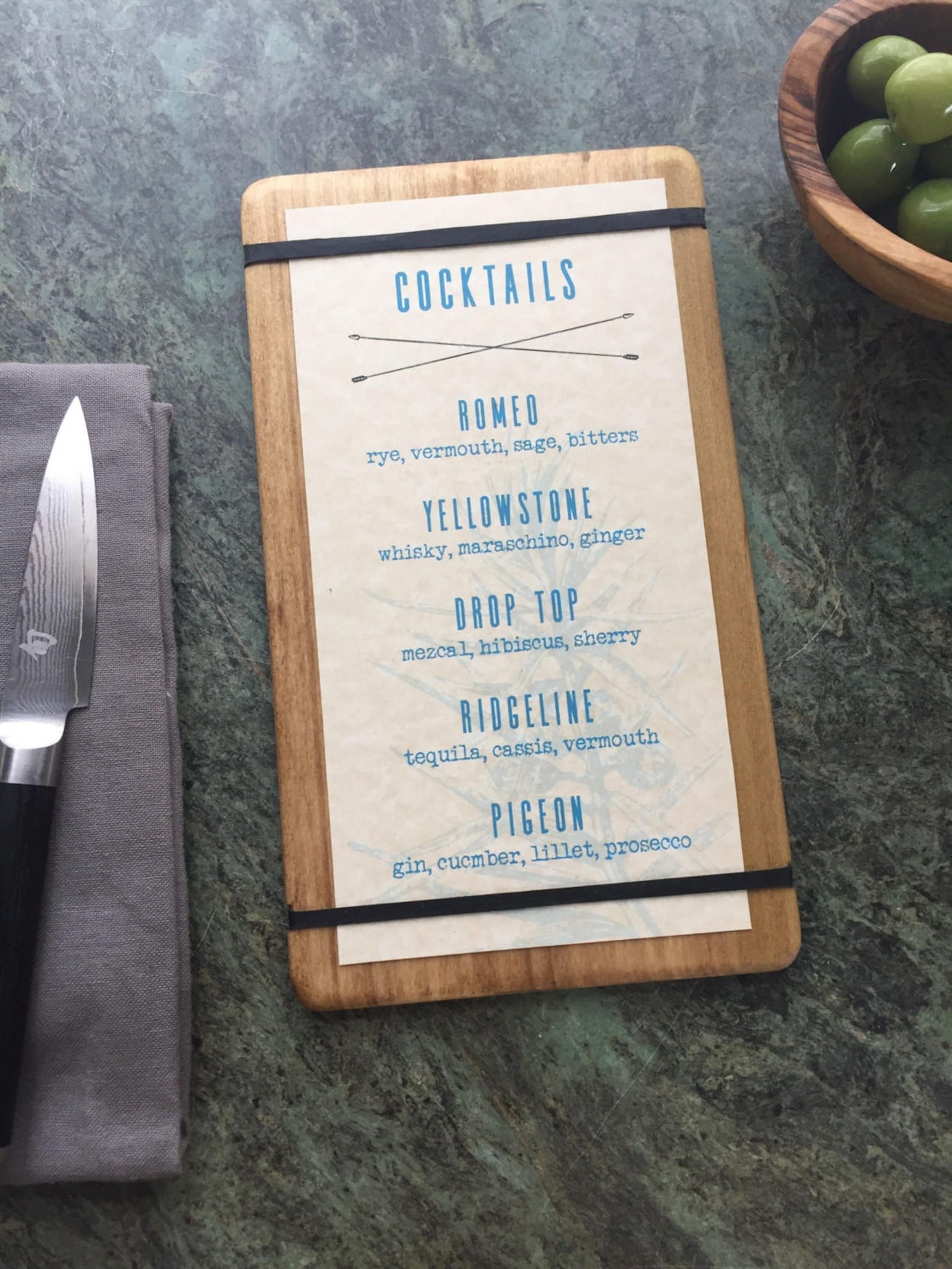 Menu Board With Rubber Bands Etsy