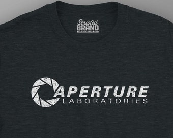 Aperture Laboratories Portal Shirt Unisex Vintage Softstyle Videospiel Science Fiction Firmenlogo Glados Geek Nerdy Staff Ventil Geschenk Tee