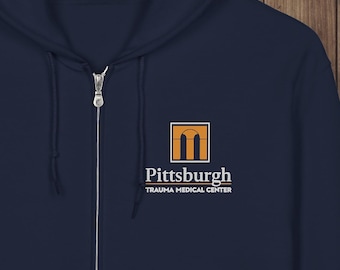 The Pitt Hoodie, Pittsburgh Trauma Medical Center Zip up, PTMC Hospital Fan Gift Sweatshirt