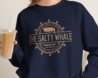 The Salty Whale Sweatshirt, Widow's Bay Crewneck, Fictional Pub Fan Gift
