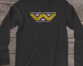 Camiseta unisex de manga larga Weyland-Yutani Alien Softstyle con logo de la película de ciencia ficción Ripley Ash Vintage Nostromo Space Aliens.