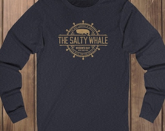 The Salty Whale Long Sleeve Shirt, Widow's Bay Fictional Pub Tee, Apple TV Fan Nautical Gift
