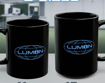Severance Lumon Black Mug - Ceramic Collectible Fake Company Logo Fan TV Show Helly Innie Outie Kier Industries Unique Coffee Tea Gift Cup
