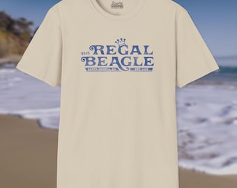 Regal Beagle Three&#39;s Company Shirt - Unisex Vintage Softstyle 70s TV Show Jack Tripper John Ritter sitcom Mr Roper Furley Bar Gift tee