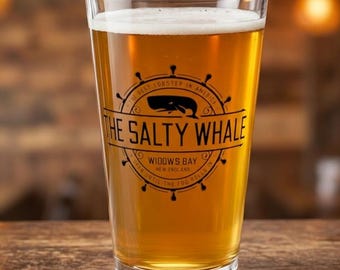 Widow's Bay Pint Glass, The Salty Whale Fictional Pub Beer Cup Fan Gift
