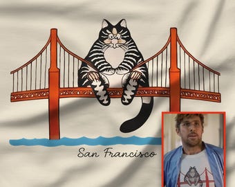 Cat on Golden Gate Bridge Shirt, Project Hail Mary Movie Tee, San Francisco Fan Sci Fi Gift