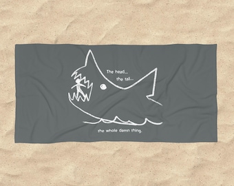 Ręcznik plażowy z tablicą kredową Jaws Quint Shark