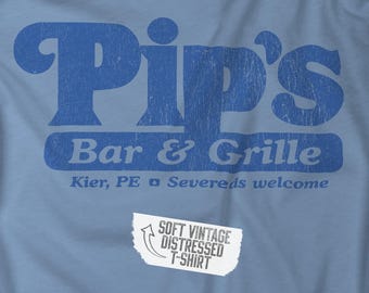 Severance Pip&#39;s Bar & Grill Shirt - Unisex Severeds Welcome Bella Soft Vintage Distressed Logo Apple TV Lumon Diner Innie Outie Fan Gift Tee