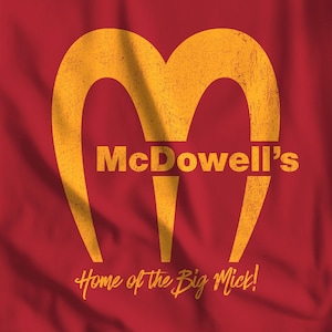 McDowells Coming to America Shirt - vintage unisex big mick golden arcs soft cotton bella tshirt fast food logo eddie murphy fan gift tee