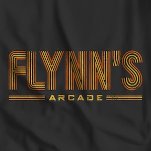 TRON Flynn's Arcade Vintage T-Shirt – Retro-T-Shirt mit abgenutztem Neon-Schild, Geschenk für Filmfans und Gamer, weiches T-Shirt