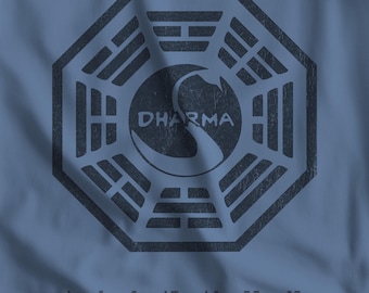 Dharma Initiative LOST Show Shirt - Swan Station Logo Vintage Distressed Soft Unisex T-Shirt with Hatch Numbers TV Flight 815 Fan Gift Tee
