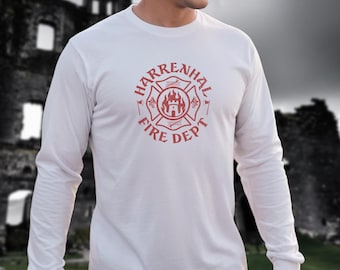 Koszulka z długim rękawem w stylu vintage z serialu Gra o Tron, Harrenhal Fire Dept – zabawna, miękka bawełniana koszulka unisex