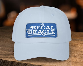Three's Company Regal Beagle Dad Cap, Embroidered Logo Baseball Hat