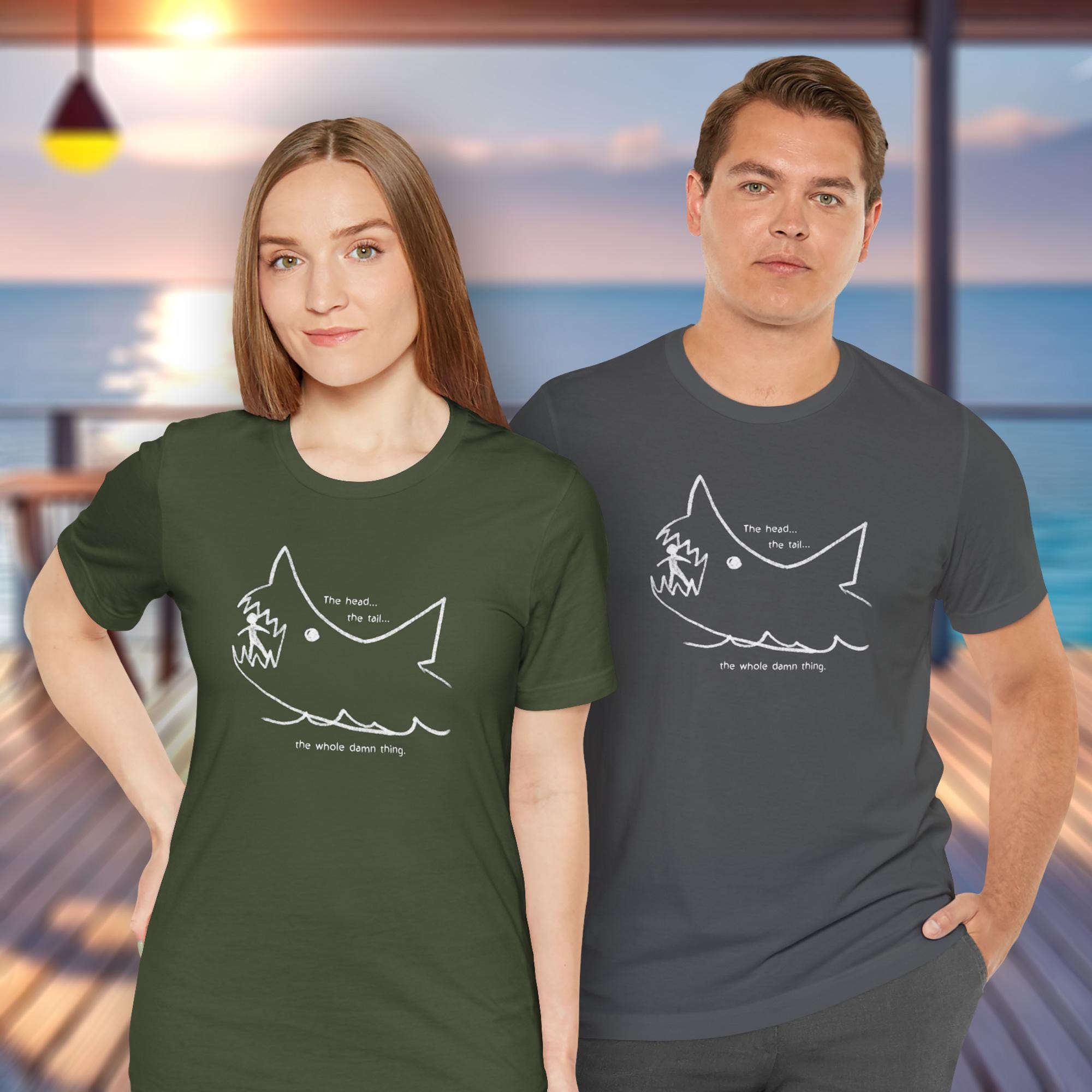 T-shirt Graphique Les Dents De La Mer (Jaws) - Dessin Tableau Noir Requin - Taille Au Choix, Neuf Avec étiquettes