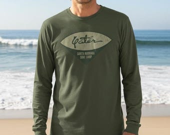 Koszulka z długim rękawem w stylu vintage z kolekcji Yater Surf Shop „Teraz Apokalipsa” – miękka, retro, zniszczona koszulka z motywem filmu „Santa Barbara”