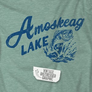 Amoskeag Lake Grown Ups Vintage Shirt - Bella Soft Unisex Distressed Logo T-shirt Funny Movie Wizz Salma Hayek Adam Sandler Fan Gift Tee