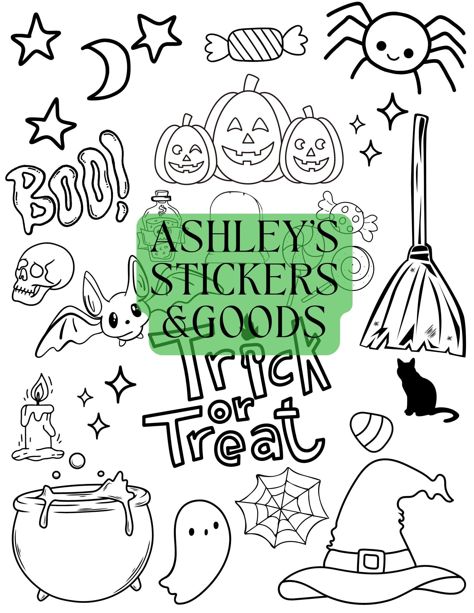 Halloween Coloring Page Etsy