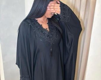 ZAYNAB Black Closed Dubai abaya verfraaid abaya Eid abaya Ramadan abaya