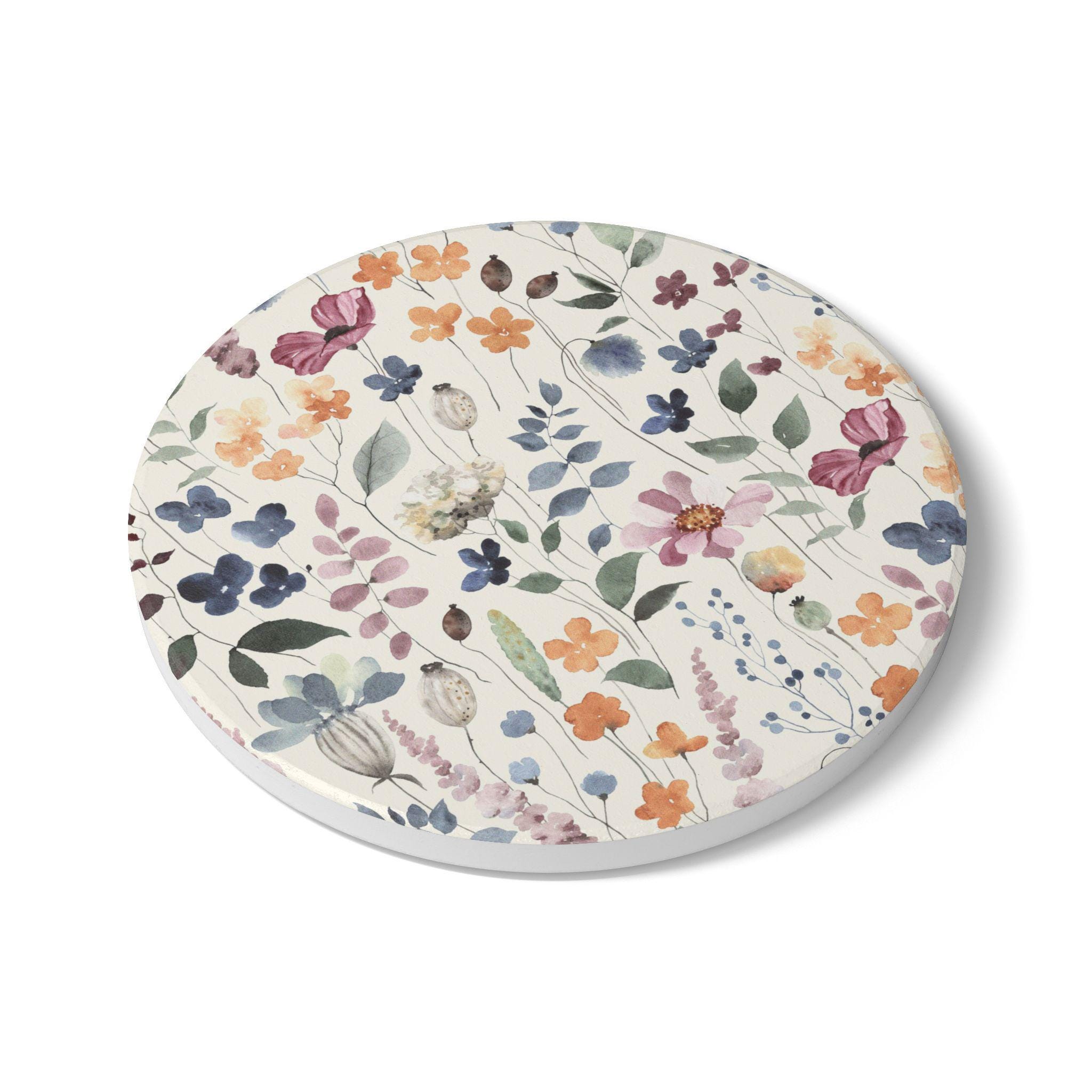 Floral Ceramic Coaster Botanical Drink Coaster Elegant Home Decor - Etsy