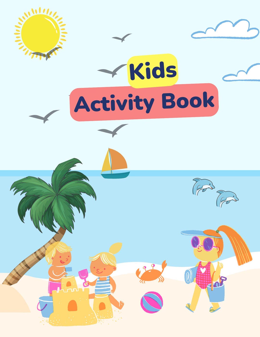 Kids Activity Book Printable Learning and Colouring 47 Page Learning ...
