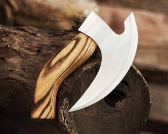 Custom Gift Hand Forged Carbon Steel Viking Axe with Ash Wood Shaft, Birthday Gift, Wedding & Anniversary Gifts For him, LARP Axe