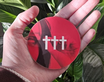 Crosses Band Inspired Vinyl Sticker - Laptop, Window Decal (3x3 inches)