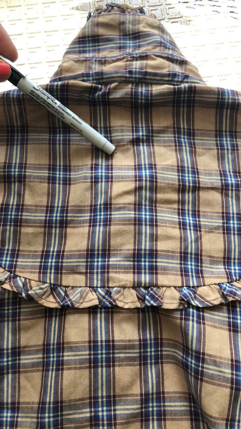 SALE Ruffle Western Plaid Button Up VIntage Western Shirt Small