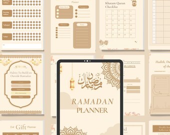 Ramadan Planner 2025 DIGITAL Printable Muslimah 30 days planner, Quran planner, Eid planner, Ibaadah Habit tracker, Ramadan 1446AH Editable