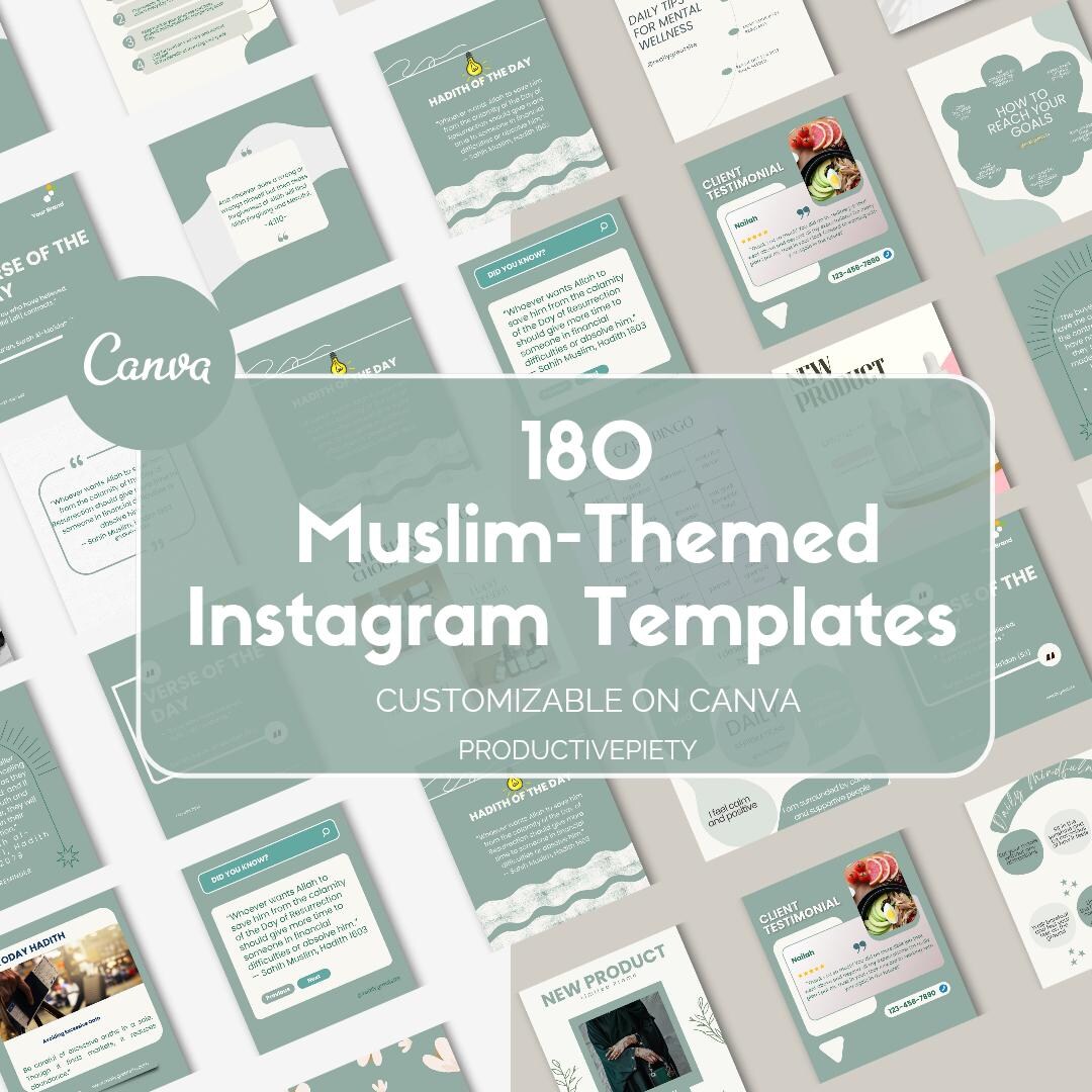180 Instagram Muslim Themed Aesthetic Canva Templates | Aesthetic Sage
