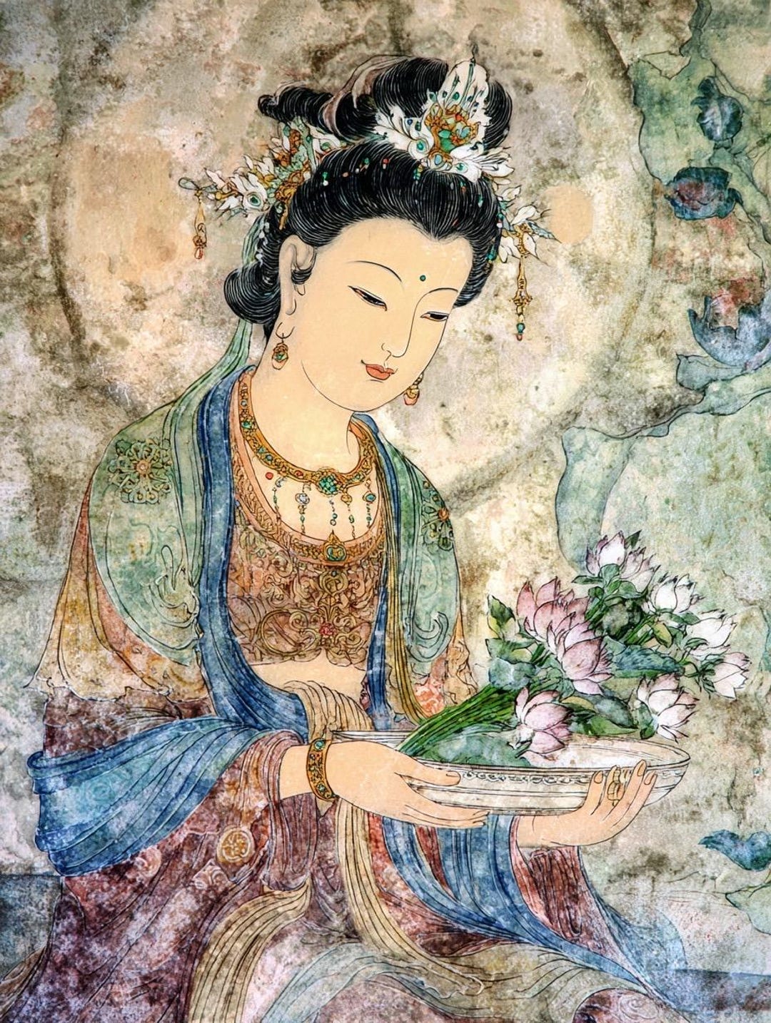 Tang Dynasty Ladies Canvas Prints: Ancient Chinese Mural Art Set - Etsy