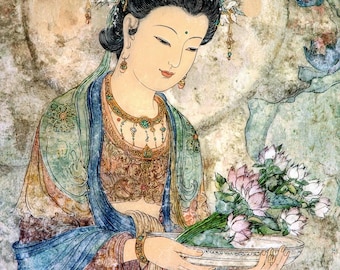 Tang Dynasty Ladies Canvas Prints: Ancient Chinese Mural Art Set
