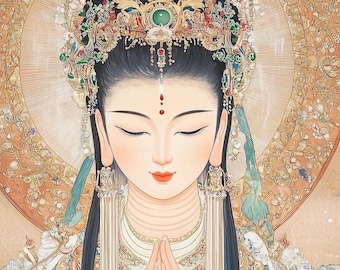 Digitale Dateien-Guanyin Bodhisattva Gemälde im Dunhuang Stil