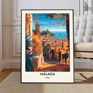 Malaga Print, Malaga Wall Art, Malaga Poster, Malaga Photo, Malaga Poster Print, Malaga Travel Poster, Malaga Spain, Costa del Sol Poster