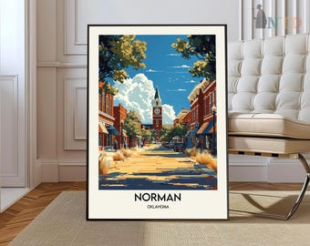 Norman Print, Norman Wall Art, Norman Poster, Norman Photo, Norman Poster Print, Norman  Travel Poster, Norman Oklahoma poster