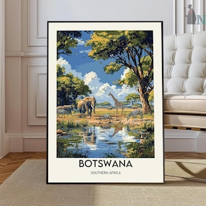 Botswana poster, Botswana Wall Art, Botswana Print, Botswana Photo, Botswana Poster Print, Botswana Travel, Botswana city, Botswana map