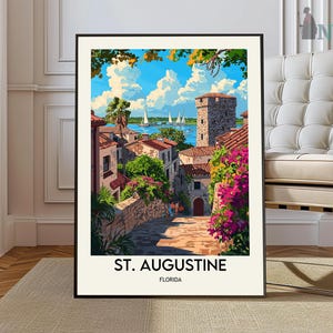 St. Augustine Florida Poster, Florida Wall Art Decor, City Travel Poster Gifts, St. Augustine Florida Travel Print, Home Decor