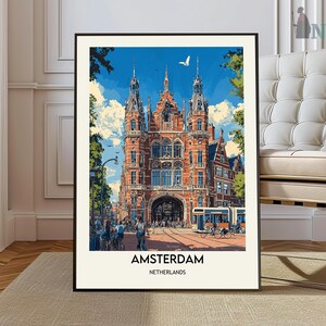 Impression d'Amsterdam, art mural Amsterdam, affiche d'Amsterdam, photo d'Amsterdam, impression d'affiche d'Amsterdam, Amsterdam Pays-Bas, ville d'Amsterdam