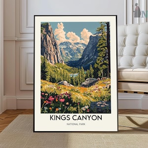 Kings Canyon National Park Poster, California Travel Print, Kings Canyon Print, Kings Canyon Wall Art, Kings Canyon Gift, National Park Gift