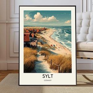 Sylt poster, Sylt Wall Art, Sylt Print, Sylt Photo, Sylt Poster Print, Sylt Travel, Sylt city, Sylt map, Sylt island poster, Sylt Germany