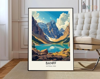 Banff Print Banff National Park Plakat Banff Kanada Ilustracja Banff Sztuka ścienna Banff Pomysł na prezent Banff