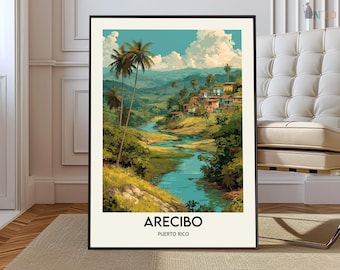 Arecibo-affisch, Arecibo-väggkonst, Arecibo-tryck, Arecibo-foto, Arecibo-affischtryck, Arecibo-resor, Arecibo stad, Arecibo-karta