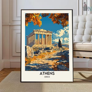 Athens Print, Athens Poster, Athens Greece, Athens Wall Art, Athens Art, Greece Poster, Greece Wall Art, Greece Print Athens Gift Greece Art