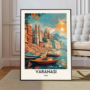 Varanasi Print, Varanasi Art, Varanasi Poster, Varanasi Photo, Varanasi Poster Print, Varanasi painting, India poster, Vintage poster