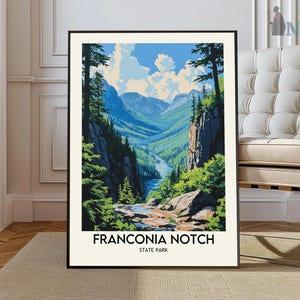 Franconia Notch Poster, Franconia Notch Druck, Franconia Notch Wandkunst, White Mountains Poster, Franconia Notch New Hampshire, Flume Gorge