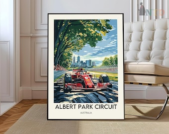 Affiche du circuit d'Albert Park, oeuvre d'art murale du circuit d'Albert Park, impression du circuit d'Albert Park, photo du circuit d'Albert Park, circuit d'Albert Park Melbourne